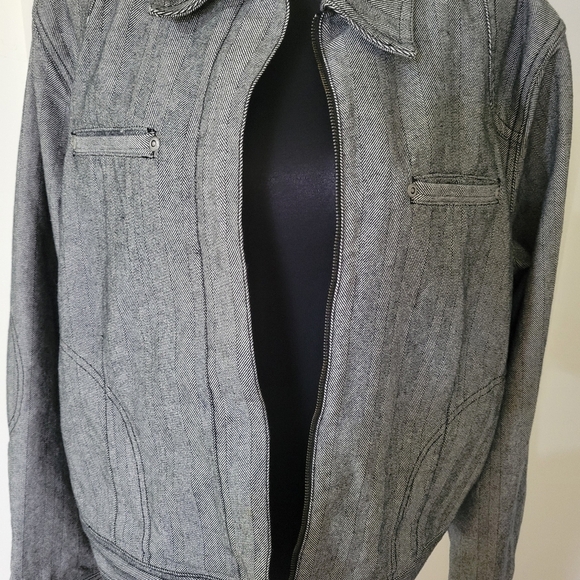 Liz Clairbone Womens Gray Denim Jacket - Picture 7 of 16